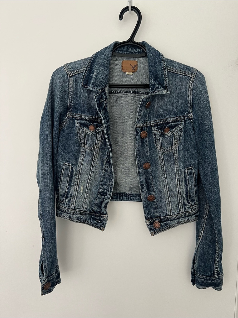 American Eagle Classic Denim Jacket Medium Wash XS